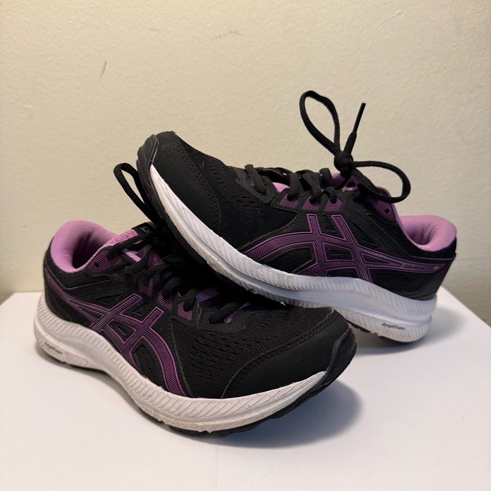 Asics Black and Purple Athletic Shoes